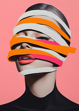 Female Abstract Portrait with Bands