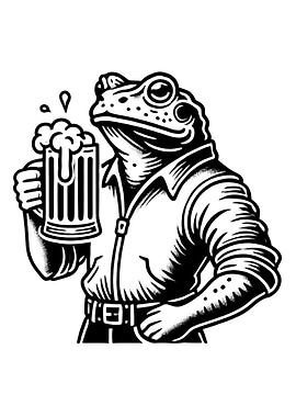 Frog with Beer Mug