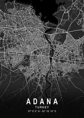 Adana Dark City Map