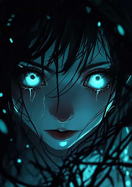 Glowing Eyes Anime Girl