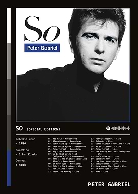 So (1986) Album by Peter Gabriel
