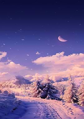 Snowy Mountain Landscape