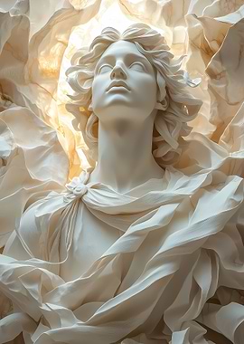 White Sculpture of Apollo, the God of light