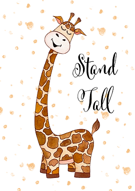 Giraffe Stand Tall Watercolor