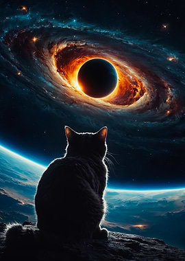 Cat Gazing at Black Hole