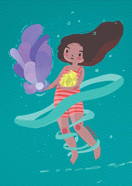 Girl with Crystal and Flower