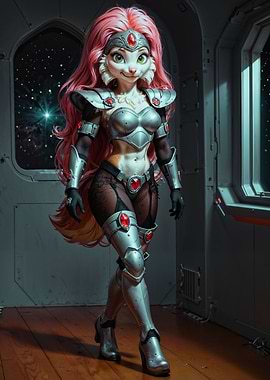 Feline Warrior in Space