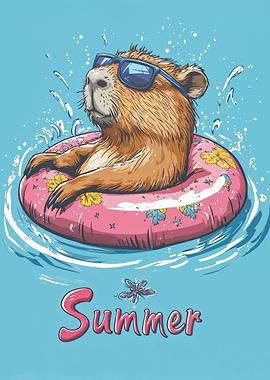 Capybara Summer Fun