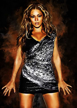 Beyonce Watercolor Portrait