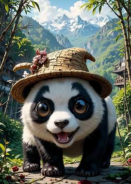 Cute Panda in a Hat