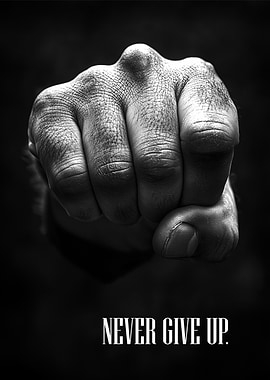 Never Give Up Fist Motivation Inspiration