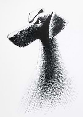 Black and White Dog Sketch