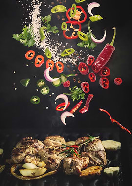 Grilled Meat with Spices