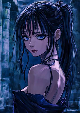 Anime Girl with Blue Eyes