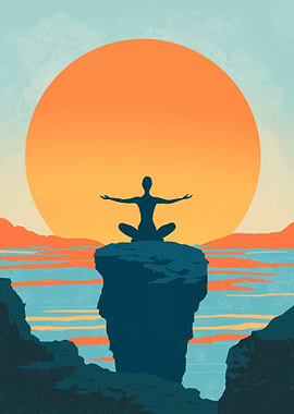 Silhouette of a Woman Meditating