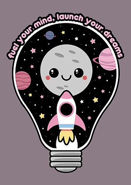 Kawaii Space Lightbulb
