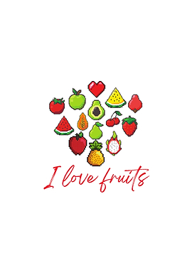 Pixelated Fruit Heart