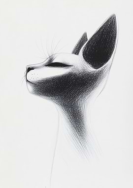 Cat Portrait in Black and White