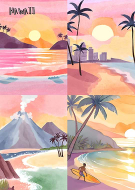 Hawaii Sunset Scenes