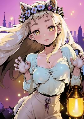 Anime Girl with Lantern