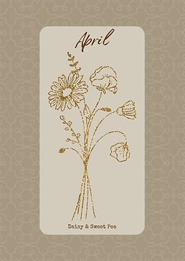 April Birth Month Flower Daisy and Sweet Pea