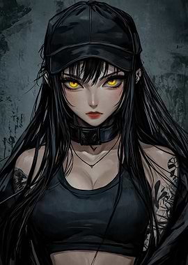 Anime Girl with Yellow Eyes