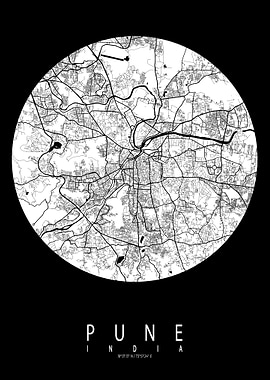 Pune City Map India Moon
