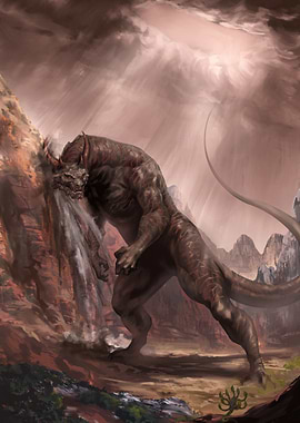 Dragon Creature in Desert