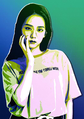 JIso Blackpink Pop Art Portrait of Woman