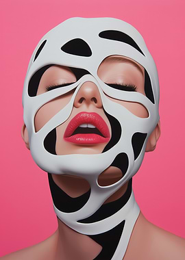 Woman in Abstract Mask