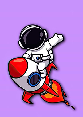 Astronaut on Rocket