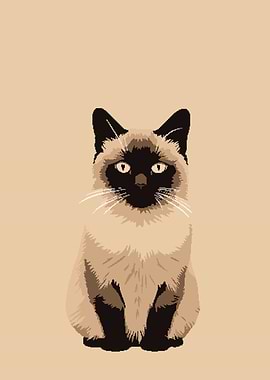Siamese Cat Pixel Art Illustration