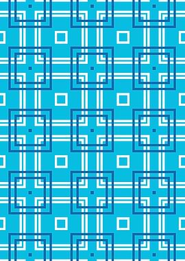 Blue and White Square Geometric Pattern