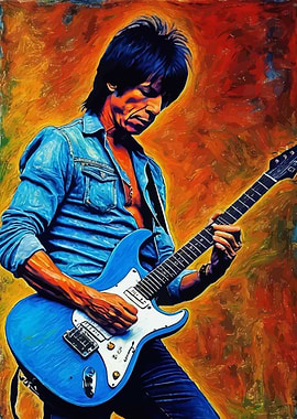 Jeff Beck Watercolor Guitarist