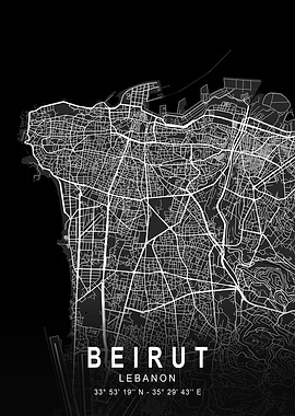 Beirut Dark City Map