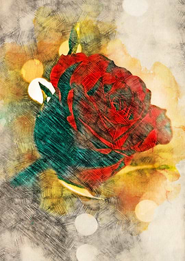 Red Rose Watercolor