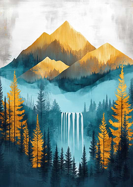 Golden Mountain Waterfall