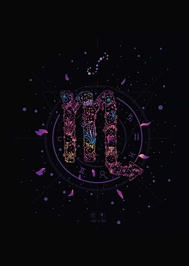 Floral Scorpio Zodiac Constellation