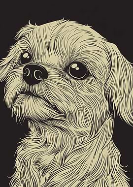 Dog Portrait Line Art