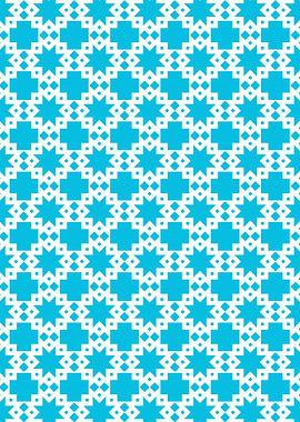 Blue and White Geometric Peg Board Pattern
