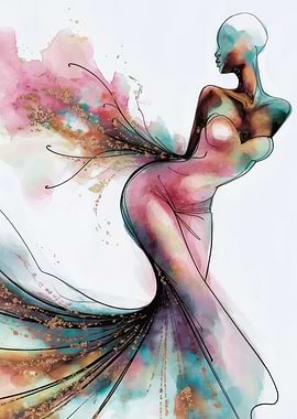 Abstract Woman in Dress