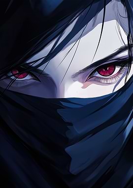 Anime Eyes with Red Iris