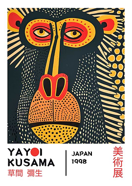 Yayoi Kusama Mandrill Exhibition Poster