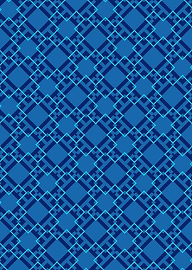 Blue Cross Weave Geometric Pattern