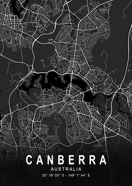 Canberra Dark City Map