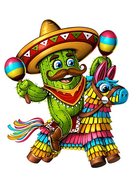Mexican Cactus Riding Pinata