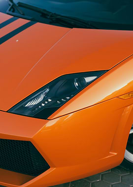 Orange Lamborghini Headlight