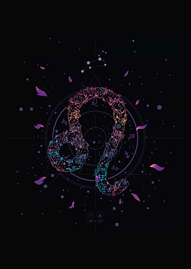 Floral Leo Zodiac Constellation