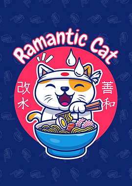 Ramen Cat Illustration