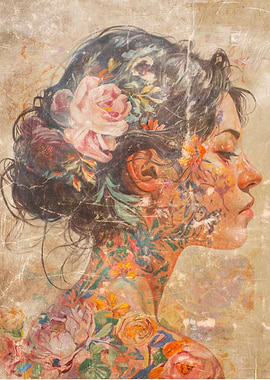 Floral Tattoo Portrait